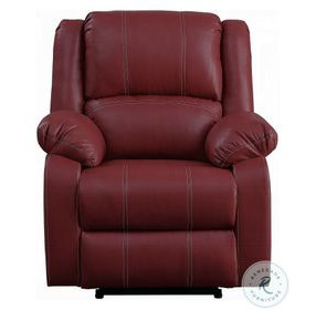 Zuriel Red Synthetic Leather Rocker Recliner