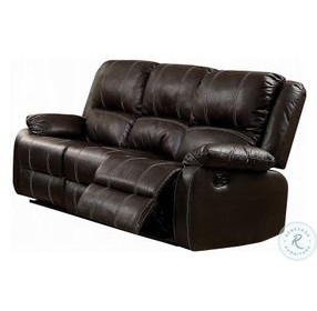 Zuriel Brown Synthetic Leather 78" Reclining Sofa