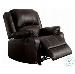 Zuriel Brown Synthetic Leather Rocker Recliner