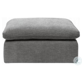 Naveen Gray Linen Feather Modular Square Ottoman