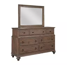 Weatherford Heather 7 Drawer Wellington Dresser with Rectangular Landscape Mirror
