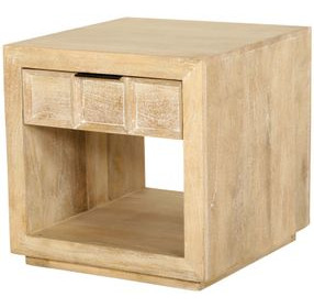 Laguna Bleached Natural Rectangular End Table
