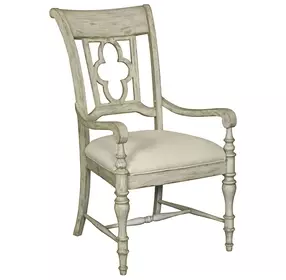 Homestead Pine Cornsilk Upholstered Arm Chair Set of 2
