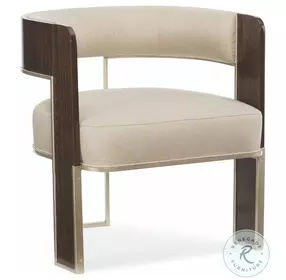 Modern Streamline Light creme Open Barrel Back Chair