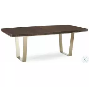 Sleek Flow Aged Bourbon And Smoked Bronze Extendable Dining Table