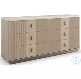 Rhythm Sun Drenched Oak And Cream Travertine Dresser