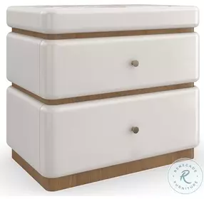 Milos Retro Walnut And Almond Milk Nightstand