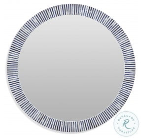 Radial White And Blue Wall Mirror