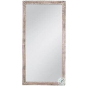 Pangea White And Gold Rectangular Floor Mirror