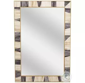 Season Gray Ivory And Brass Wall Mirror
