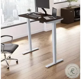 Move 40 Series Mocha Cherry And Cool Gray Metallic 48" Adjustable Height Standing Home Office Set