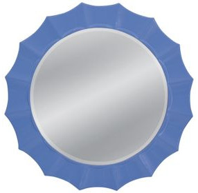 Altair Light Blue Round Wall Mirror