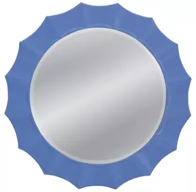 Altair Light Blue Round Wall Mirror