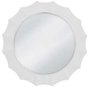 Altair Glossy White Round Wall Mirror