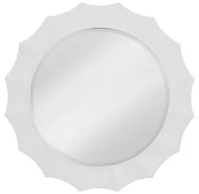 Altair Glossy White Round Wall Mirror