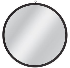 Deneb Matte Black Round Wall Mirror