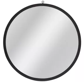 Deneb Matte Black Round Wall Mirror