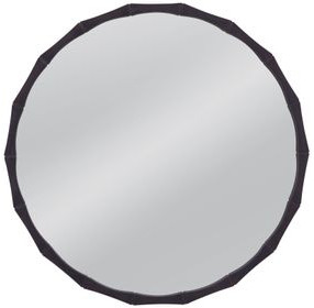 Evageline Charcoal Gray Round Wall Mirror