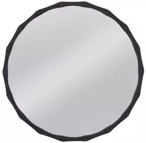 Evageline Charcoal Gray Round Wall Mirror