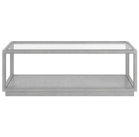 Glaze Vintage Blue Rectangular Glass Top Cocktail Table