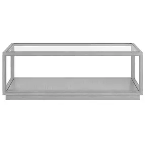 Glaze Vintage Blue Rectangular Glass Top Cocktail Table