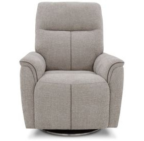 Mable Maze Tan Swivel Power Recliner with Power Headrest and Power Lumbar