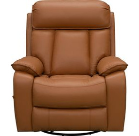 Mac Caleigh Sand Leather Swivel Glider Recliner