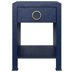 Malcolm Textured Navy Rectangular 1 Drawer Side Table