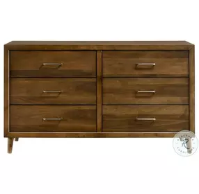 Zuma Walnut 6 Drawer Dresser