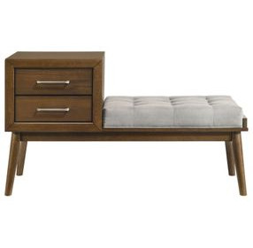 Zuma Gray Upholstered Bench