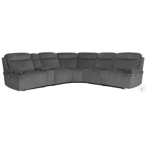 Aubrelle Airy Midnight 6 Piece Modular Power Reclining Sectional