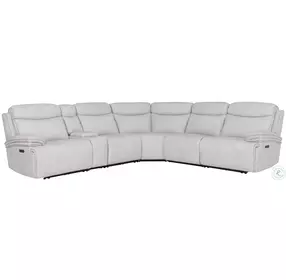 Aubrelle Airy Snow 6 Piece Modular Power Reclining Sectional