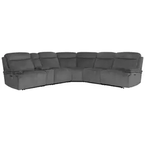 Alpine Airy Midnight 6 Piece Modular Power Reclining Sectional