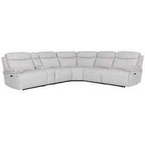 Alpine Airy Snow 6 Piece Modular Power Reclining Sectional