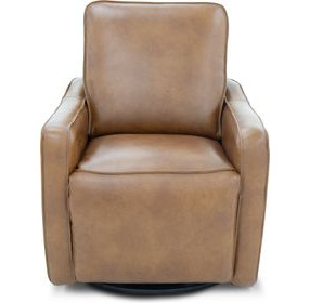 Mara Fresco Honey Leather Zero Wall Swivel Power Recliner