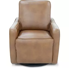 Mara Fresco Honey Leather Zero Wall Swivel Power Recliner