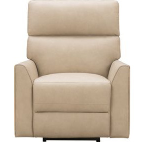 Marah Cashmere Stone Leather Triple Power Recliner with USB Charging