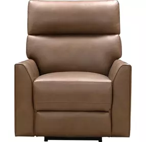 Marah Cashmere Taupe Leather Triple Power Recliner with USB Charging