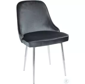 Marcel Blue And Chrome Dining Chair Set of 2