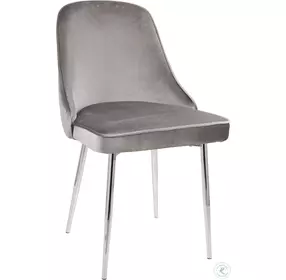 Marcel Silver And Chrome Dining Chair Set of 2