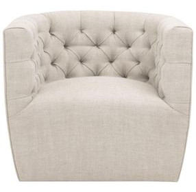 Marcel Beige Upholstered Swivel Club Chair