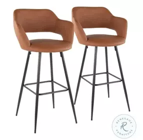 Margarite Brown Bar Stool Set Of 2