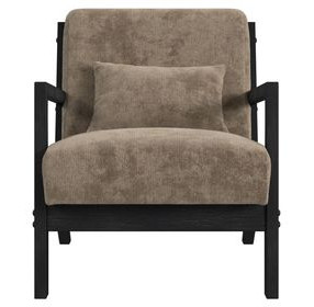 Freya Langley Cocoa Upholstered Chair with Kidney Pillow