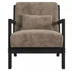 Freya Langley Cocoa Upholstered Chair with Kidney Pillow
