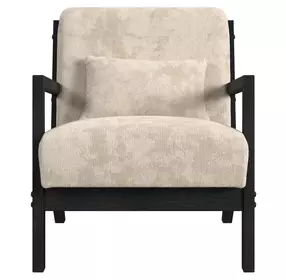 Freya Langley Cream Upholstered Chair with Kidney Pillow