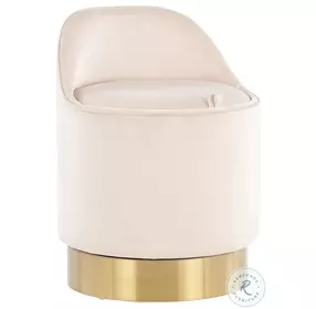Marla Cream Velvet Vanity Stool