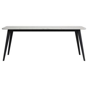 Megan White and Black 78" Rectangular Dining Table