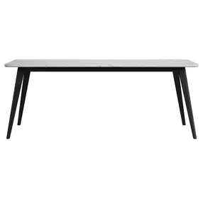Megan White and Black 78" Rectangular Dining Table