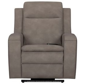 Mighty Buffy Taupe Rocker Heat Massage Power Recliner with LED and USB Charging