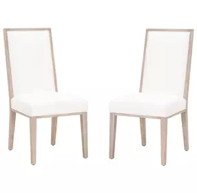 Martin LiveSmart Peyton Pearl And Natural Gray Performance Fabric Dining Chair Set Of 2